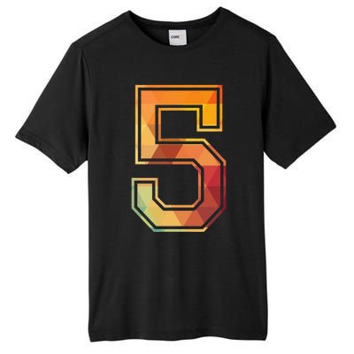 5 Lucky Number Sports Team Low Poly Year Age 5th Birthday Tall Fusion ChromaSoft Performance T-Shirt