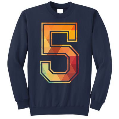 5 Lucky Number Sports Team Low Poly Year Age 5th Birthday Sweatshirt