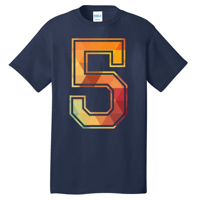 5 Lucky Number Sports Team Low Poly Year Age 5th Birthday Tall T-Shirt