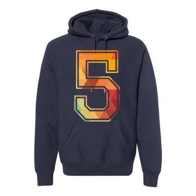 5 Lucky Number Sports Team Low Poly Year Age 5th Birthday Premium Hoodie