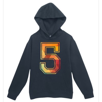 5 Lucky Number Sports Team Low Poly Year Age 5th Birthday Urban Pullover Hoodie