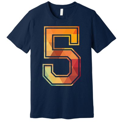 5 Lucky Number Sports Team Low Poly Year Age 5th Birthday Premium T-Shirt