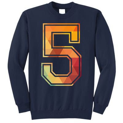 5 Lucky Number Sports Team Low Poly Year Age 5th Birthday Tall Sweatshirt