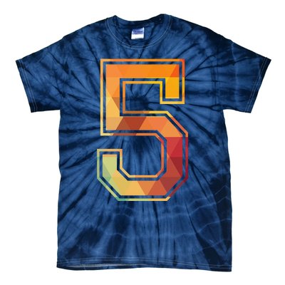 5 Lucky Number Sports Team Low Poly Year Age 5th Birthday Tie-Dye T-Shirt