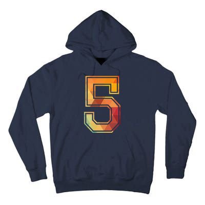 5 Lucky Number Sports Team Low Poly Year Age 5th Birthday Tall Hoodie