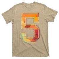 5 Lucky Number Sports Team Low Poly Year Age 5th Birthday T-Shirt