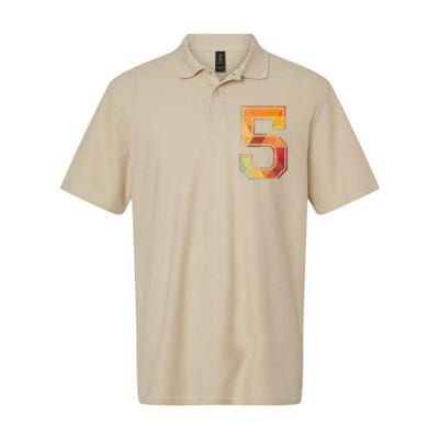 5 Lucky Number Sports Team Low Poly Year Age 5th Birthday Softstyle Adult Sport Polo