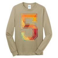 5 Lucky Number Sports Team Low Poly Year Age 5th Birthday Tall Long Sleeve T-Shirt