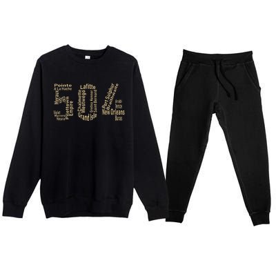 504 Louisiana New Orleans St. Bernard Plaquemines Area Code Premium Crewneck Sweatsuit Set