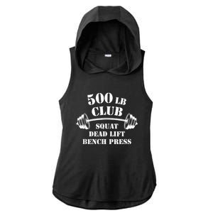 500 Lb Pound Club Gym Weightlifting Powerlift Weightlift Ladies PosiCharge Tri-Blend Wicking Draft Hoodie Tank