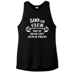 500 Lb Pound Club Gym Weightlifting Powerlift Weightlift Ladies PosiCharge Tri-Blend Wicking Tank