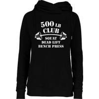 500 Lb Pound Club Gym Weightlifting Powerlift Weightlift Womens Funnel Neck Pullover Hood