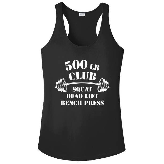 500 Lb Pound Club Gym Weightlifting Powerlift Weightlift Ladies PosiCharge Competitor Racerback Tank