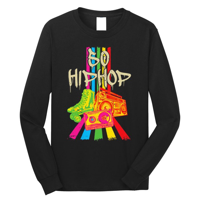 50th Music Anniversary Of Hip Hop Birthday Vintage Retro Long Sleeve Shirt