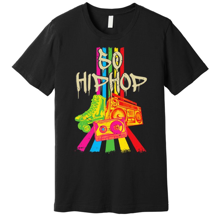 50th Music Anniversary Of Hip Hop Birthday Vintage Retro Premium T-Shirt