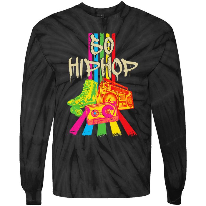 50th Music Anniversary Of Hip Hop Birthday Vintage Retro Tie-Dye Long Sleeve Shirt