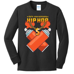 50th Music Anniversary Of Hip Hop Birthday Kids Long Sleeve Shirt