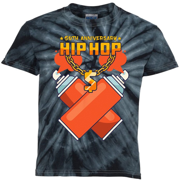 50th Music Anniversary Of Hip Hop Birthday Kids Tie-Dye T-Shirt