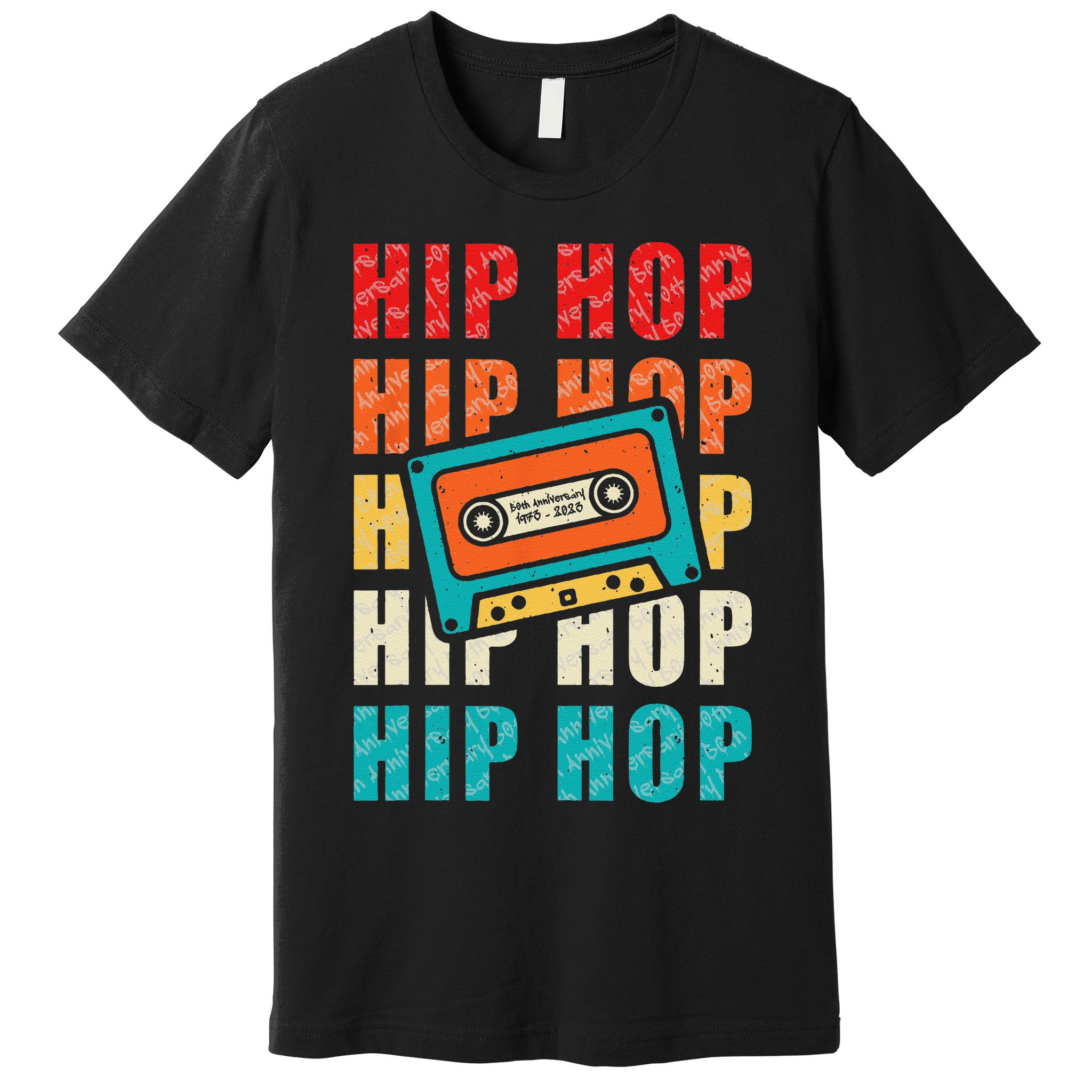 50th Music Anniversary Of Hip Hop Birthday Vintage Retro Premium T-Shirt