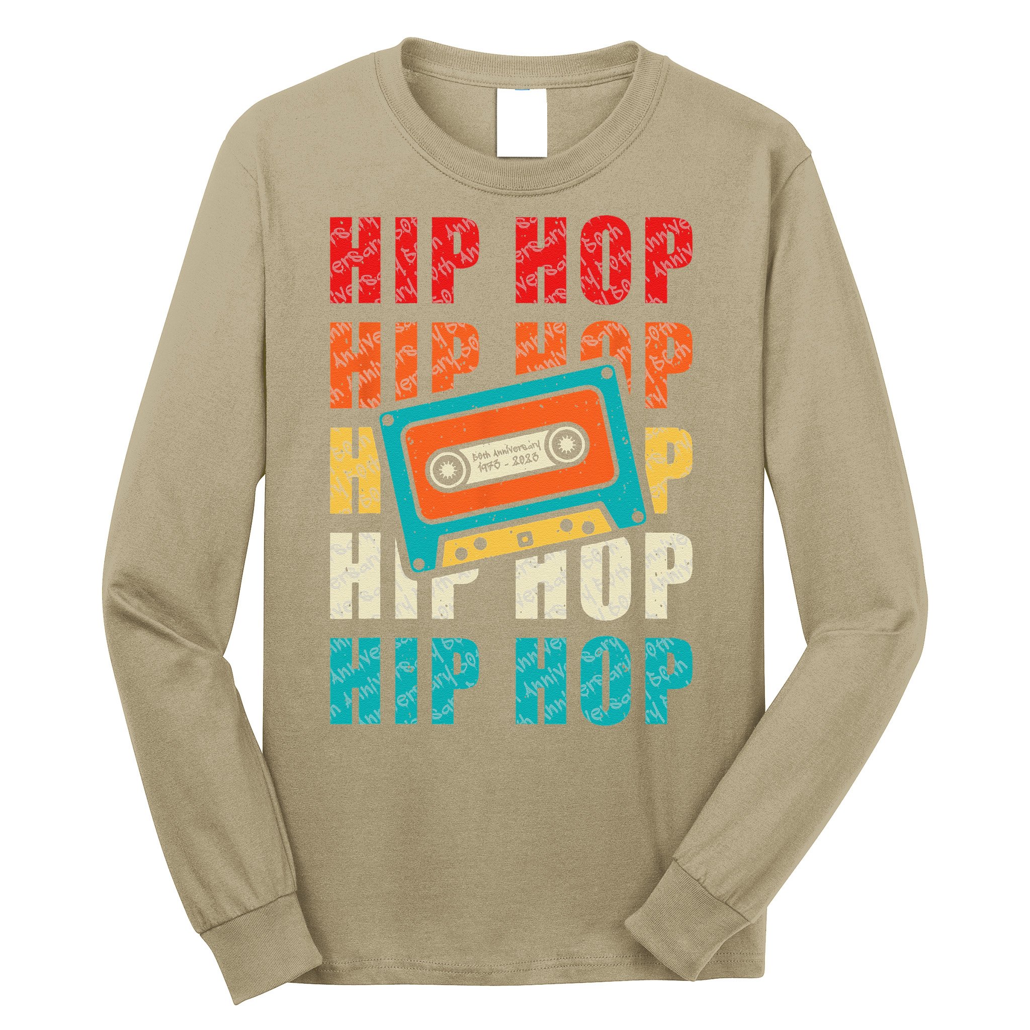 50th Music Anniversary Of Hip Hop Birthday Vintage Retro Long Sleeve Shirt