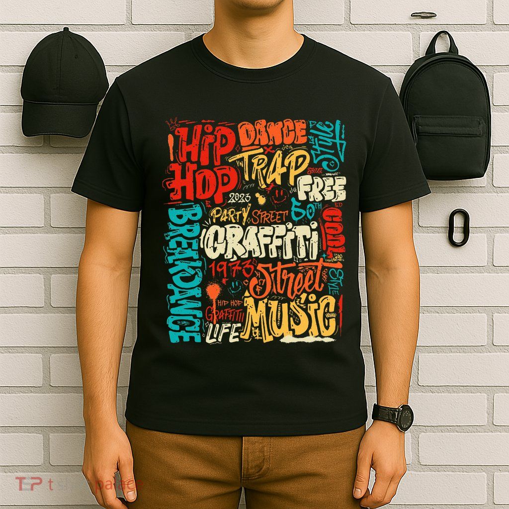 50th Music And Hip Hop Graffiti Cassette T-Shirt
