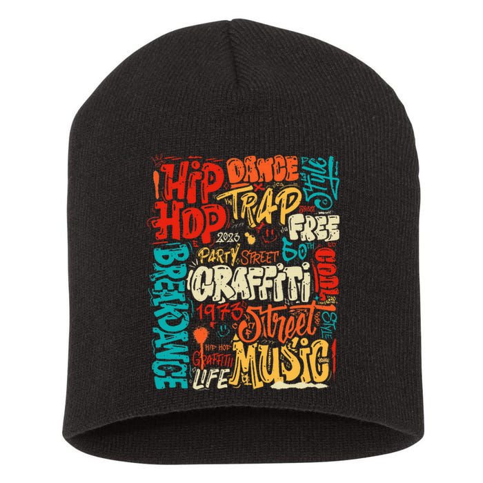 50th Music And Hip Hop Graffiti Cassette Short Acrylic Beanie