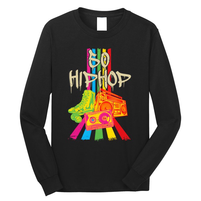 50th Music Anniversary Of Hip Hop Birthday Vintage Retro Long Sleeve Shirt