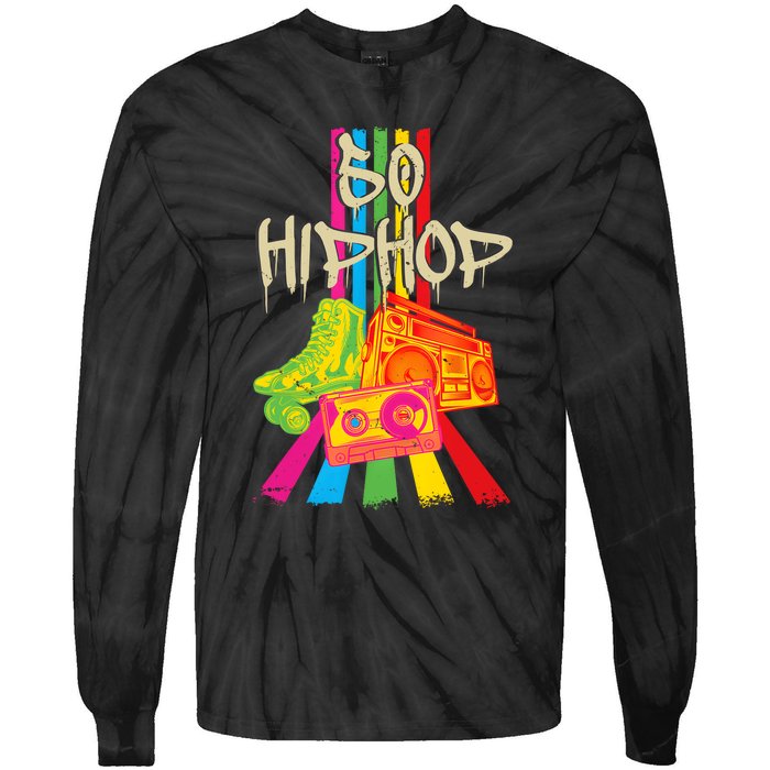 50th Music Anniversary Of Hip Hop Birthday Vintage Retro Tie-Dye Long Sleeve Shirt