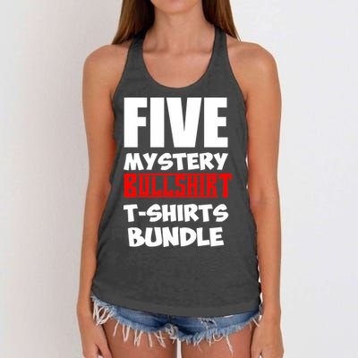 5 Mystery Bundle Funny Offensive Multibuy Women's Knotted Racerback Tank