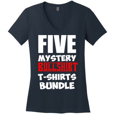 5 Mystery Bundle Funny Offensive Multibuy Women's V-Neck T-Shirt