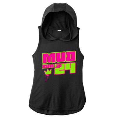 5k Mud Run 2024 Princess Muddy Pit Obstacles Mudding Team Ladies PosiCharge Tri-Blend Wicking Draft Hoodie Tank