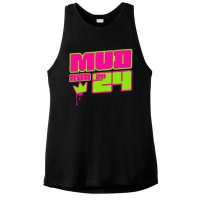 5k Mud Run 2024 Princess Muddy Pit Obstacles Mudding Team Ladies PosiCharge Tri-Blend Wicking Tank