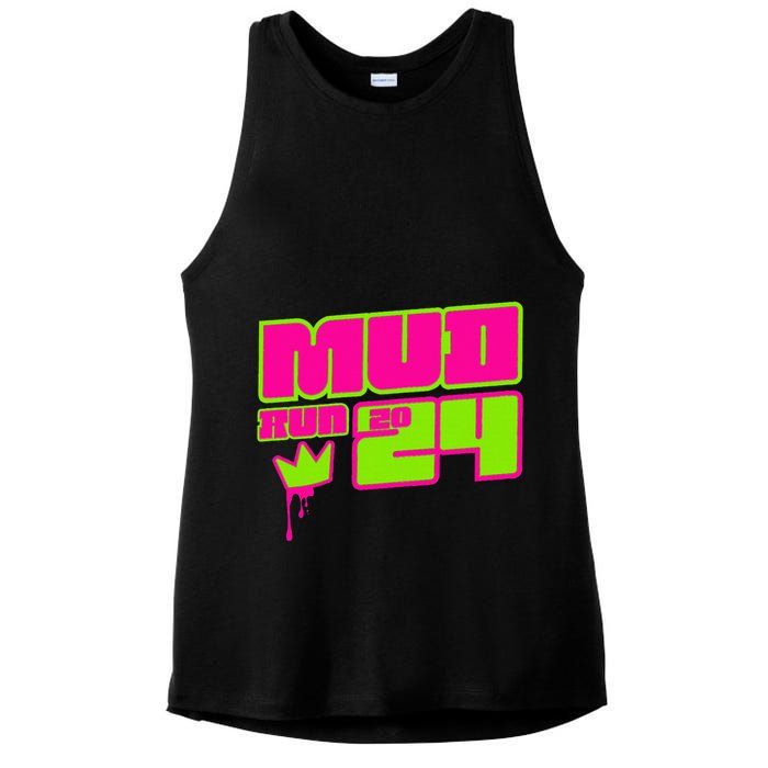 5k Mud Run 2024 Princess Muddy Pit Obstacles Mudding Team Ladies PosiCharge Tri-Blend Wicking Tank