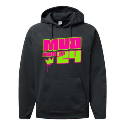 5k Mud Run 2024 Princess Muddy Pit Obstacles Mudding Team Performance Fleece Hoodie