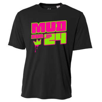 5k Mud Run 2024 Princess Muddy Pit Obstacles Mudding Team Cooling Performance Crew T-Shirt