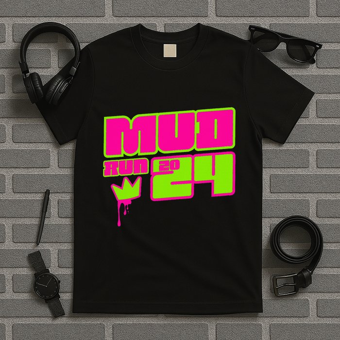 5k Mud Run 2024 Princess Muddy Pit Obstacles Mudding Team T-Shirt