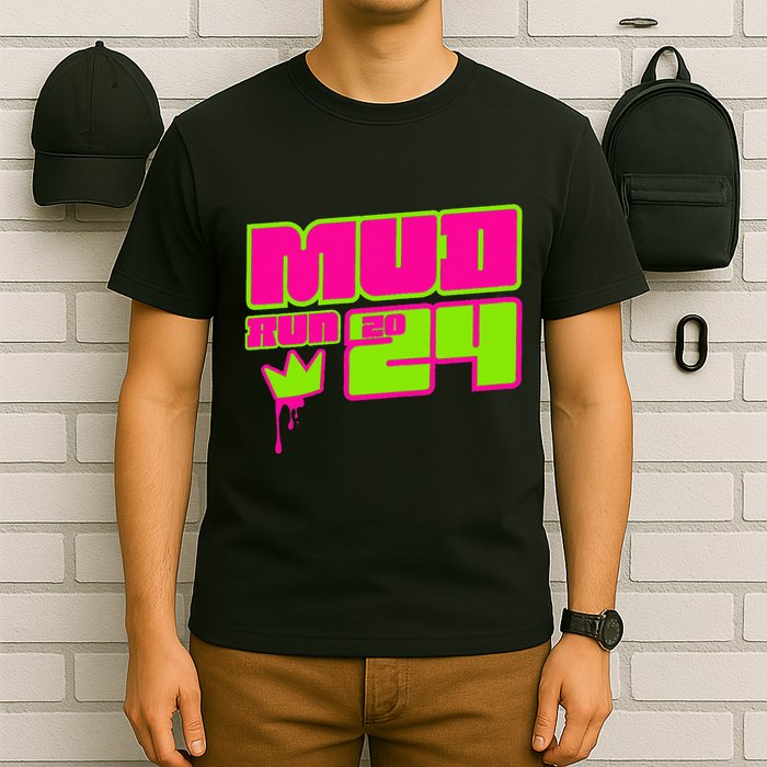 5k Mud Run 2024 Princess Muddy Pit Obstacles Mudding Team T-Shirt