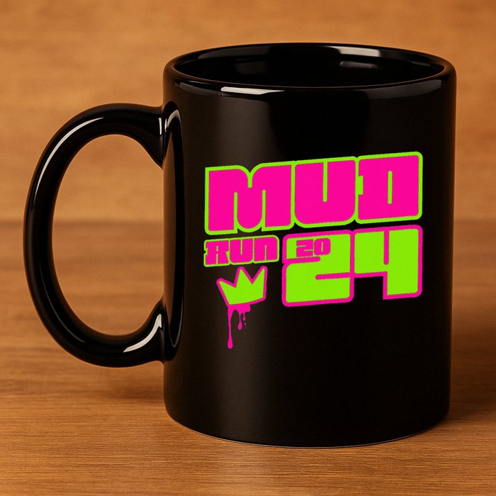 5k Mud Run 2024 Princess Muddy Pit Obstacles Mudding Team 11oz C Handle Ceramic Mug