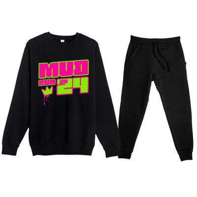 5k Mud Run 2024 Princess Muddy Pit Obstacles Mudding Team Premium Crewneck Sweatsuit Set