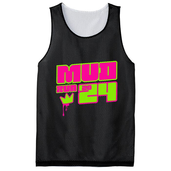 5k Mud Run 2024 Princess Muddy Pit Obstacles Mudding Team Mesh Reversible Basketball Jersey Tank