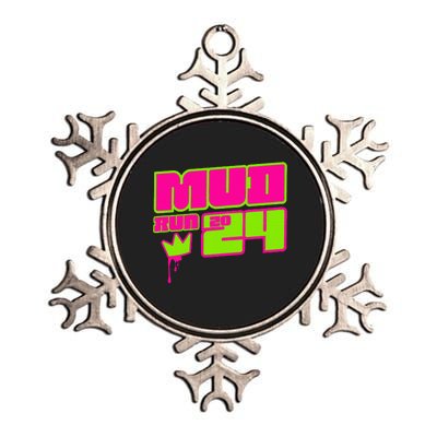 5k Mud Run 2024 Princess Muddy Pit Obstacles Mudding Team Metallic Star Ornament