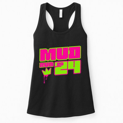 5k Mud Run 2024 Princess Muddy Pit Obstacles Mudding Team Womens Tank Top