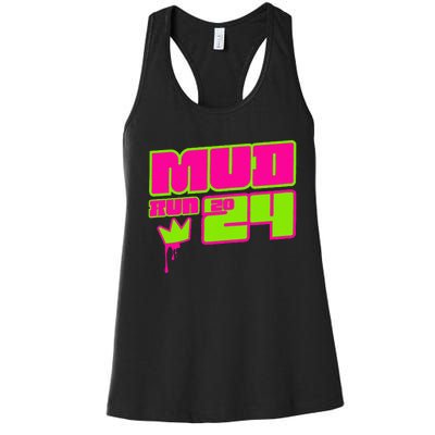 5k Mud Run 2024 Princess Muddy Pit Obstacles Mudding Team Women's Racerback Tank