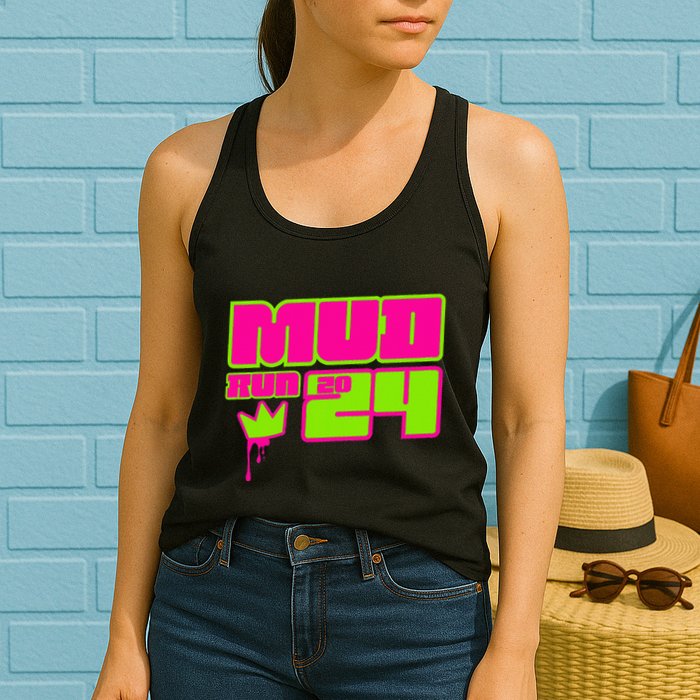 5k Mud Run 2024 Princess Muddy Pit Obstacles Mudding Team Womens Tank Top