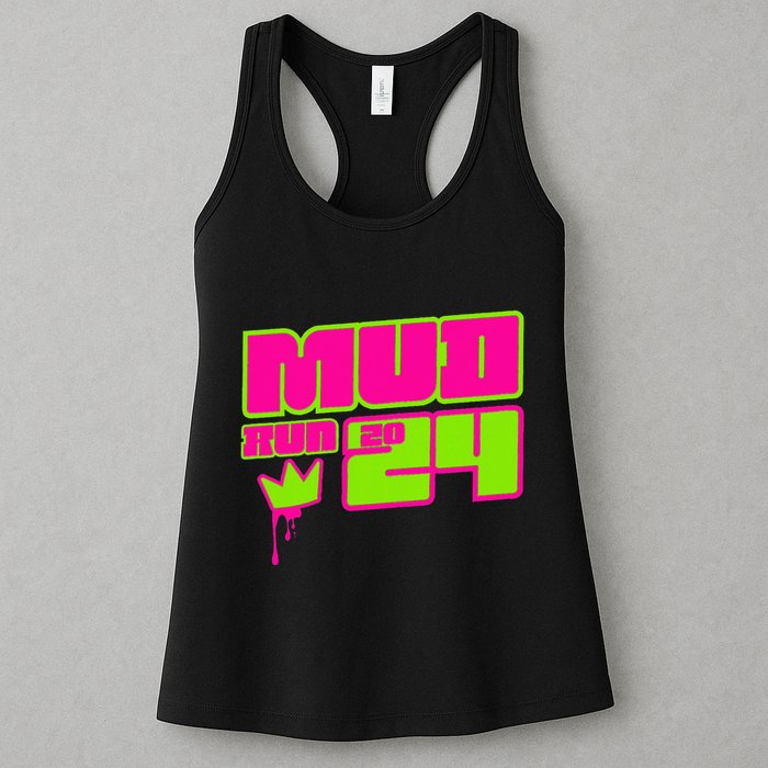 5k Mud Run 2024 Princess Muddy Pit Obstacles Mudding Team Womens Tank Top