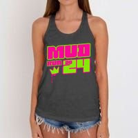 5k Mud Run 2024 Princess Muddy Pit Obstacles Mudding Team Women's Knotted Racerback Tank