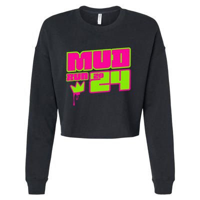 5k Mud Run 2024 Princess Muddy Pit Obstacles Mudding Team Cropped Pullover Crew