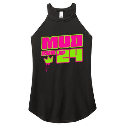 5k Mud Run 2024 Princess Muddy Pit Obstacles Mudding Team Women's Perfect Tri Rocker Tank