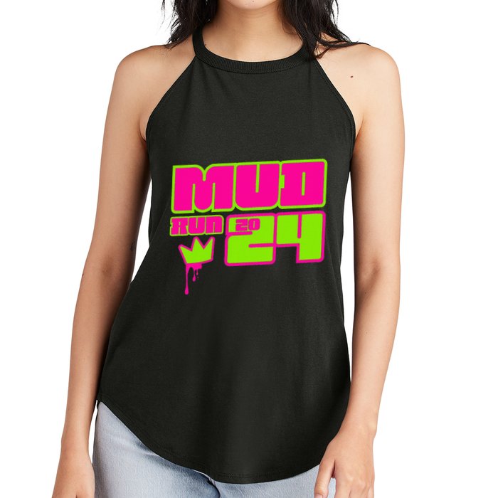 5k Mud Run 2024 Princess Muddy Pit Obstacles Mudding Team Women's Perfect Tri Rocker Tank