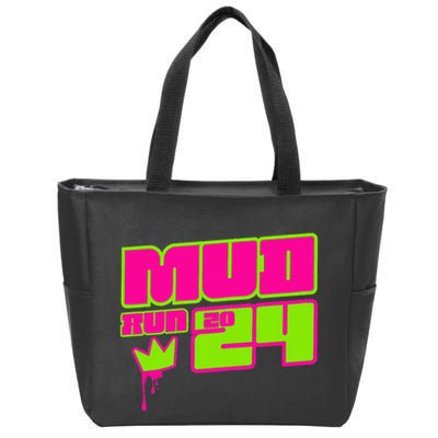 5k Mud Run 2024 Princess Muddy Pit Obstacles Mudding Team Zip Tote Bag